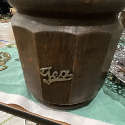 Wooden tea caddy box 1930s - wooden,