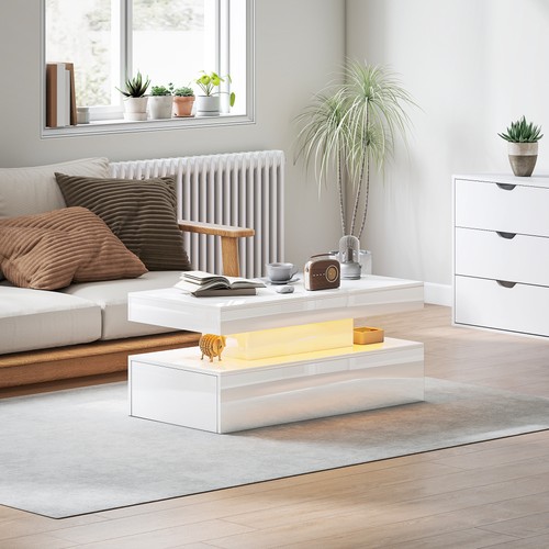 Coffee table with led lights - with,