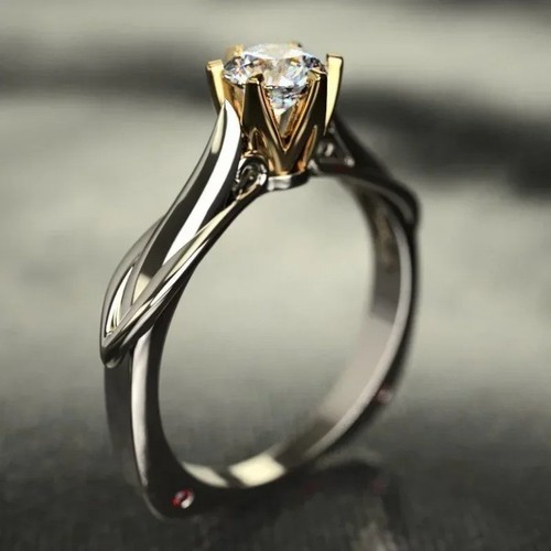 Pure 18k gold moissanite ring - pure,