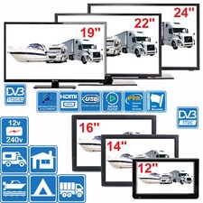 7" - 24" Digital TV 12v 240v for Motorhome Caravan Boat DVB-T2 Freeview PVR 
