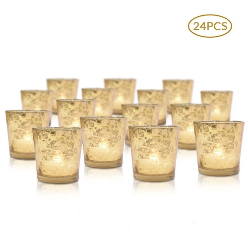 Vintage mercury glass candle - vintage,