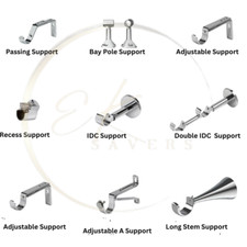 Chrome Curtain Pole Brackets