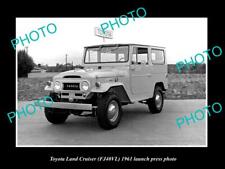 OLD LARGE HISTORIC PHOTO OF 1961 TOYOTA LAND CRUISER FJ40 VL LAUNCH PRESS PHOTO