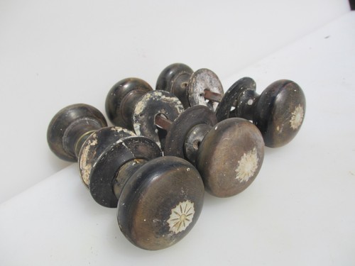 Antique wooden door knobs - door,