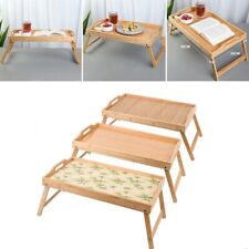 Bamboo Bed Tray Table w/Folding Leg Serving Breakfast Lap Mate Household UK SHIP