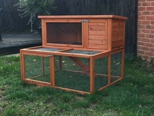 48" RABBIT / GUINEA PIG HUTCH DROP HUTCHES WITH COMBINED RUN RUNS UK NEW-DRH