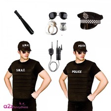 Mens Ladies Police Cop Policeman Swat Special Forces Accessory Sets Fancy Dress