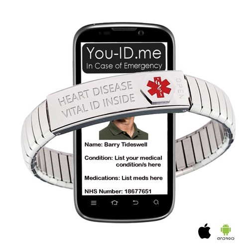 Heart disease alert - alert, bracelet