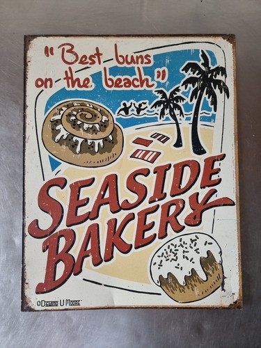 Seaside bakery metal sign - bakery,