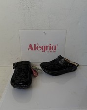 Alegria Seville Black Leather Clogs Size UK 5 EU 38 New