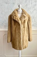 Vintage 1960's BICKLER Honey Blonde Brown Super Soft Faux Fur Winter Coat 16