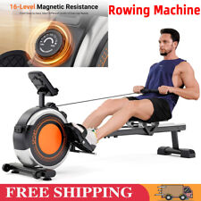 Home Gym Folding Magnetic Resistance Rowing Machine LCD 16 Level Fitness Cardio