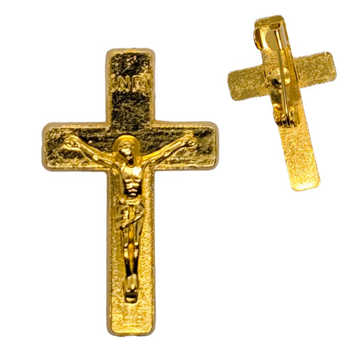 Gold cross pin - gold,