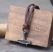 Men's Norse Odin Viking Thor Hammer Mjolnir Pendant Necklace (Stainless Steel)