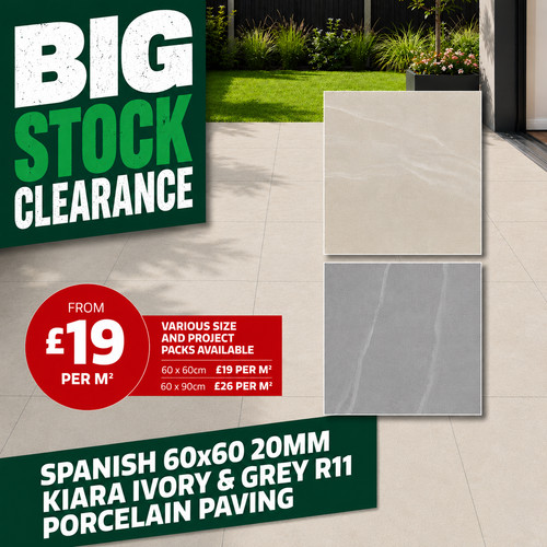 Porcelain paving ivory - paving, 20mm