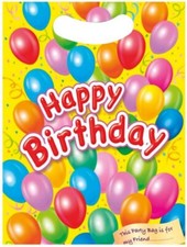 Happy Birthday Children's Plastic Party Loot Bags Goodie Bag Children Cake Kids