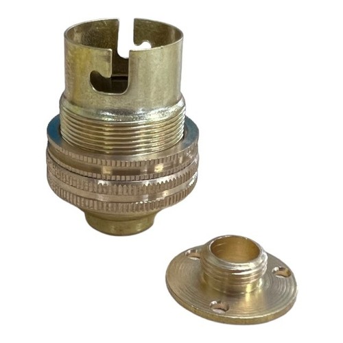 Brass lamp holder switched - brass,