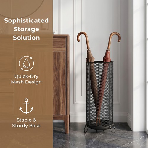Metal mesh umbrella stand - metal,