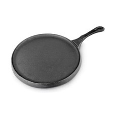 Cast Iron Round Sizzle 9" Platter Steak Sizzler Serving Plate Sizzling Dish