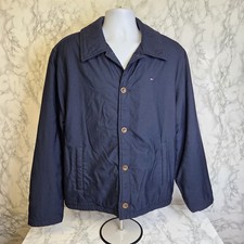 Vintage Tommy Hilfiger Jacket – Men’s Large – Navy Blue Shacket – Lined
