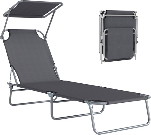 Folding sun lounger - lounger, with