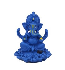 Hindu God Ganesh Elephant Headed God Statue Ganesha Idol Show Piece - Blue 18