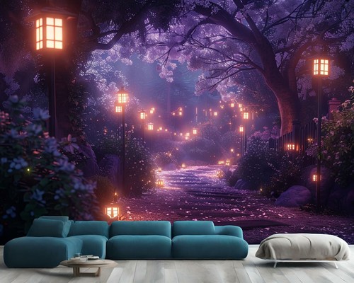 Cherry blossom trees night - cherry, at