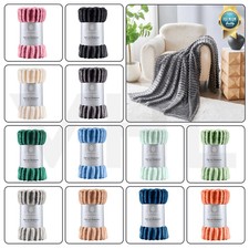 Ribbed Throws Fluffy Fleece