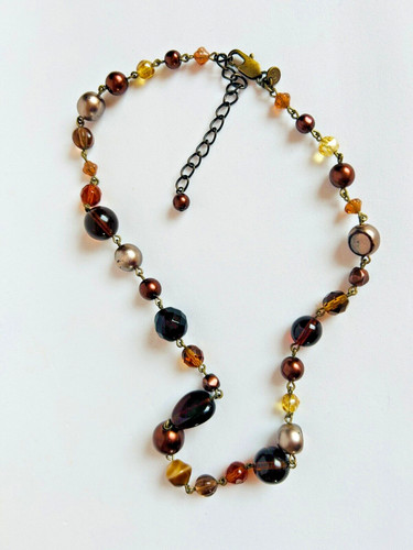 Glass beads brown - beads, amber