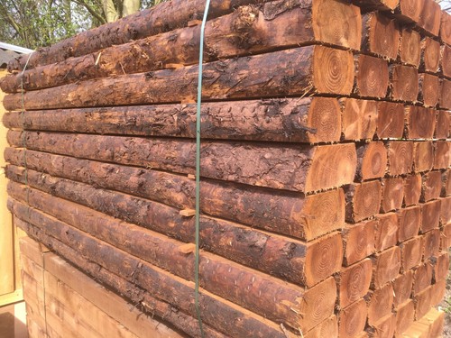 Rustic log sleepers - log,