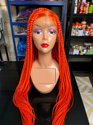 Orange braided wig lace - orange,