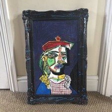 Original Pablo Picasso Oil on Canvas  ‘A lover in a Beret’ Circa 1970