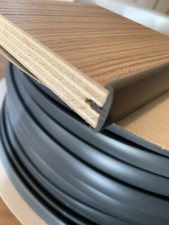 T TRIM 15mm DARK GREY EDGING 10 METRE DOUBLE LIPPED FURNITURE KNOCK ON EDGING  