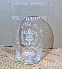 Royal Prince Charles and Lady Diana Wedding Marriage Glass Tumbler 1981