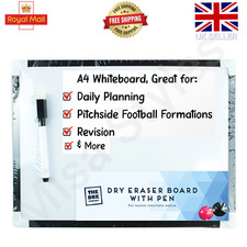 A4 DRY WIPE MAGNETIC MINI OFFICE WHITEBOARD NOTICE MEMO WHITE BOARD PEN & ERASER