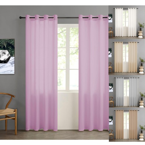 Pair plain voile eyelet - (x2),