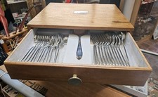 Gero Zilver "GERO" 44 Piece 90 Silver Plated Cutlery Set In Wooden Drawers