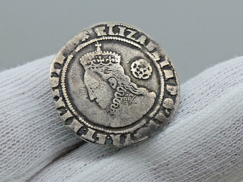 Elizabeth sixpence hammered - sixpence,