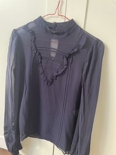 Tara Jarmon Navy blue Blouse Shirt Size 36 UK 8