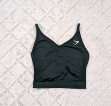 Gymshark Top Womens S Green Woodland Marl Vital Midi Tank Stretch Seamless Run