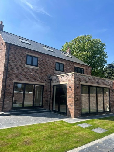Grey aluminium bifold doors - bifold,