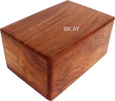 Indian Glance Wooden Urn Box - Cremation for Human Ashes (Medium) 