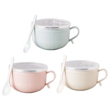 Soup Bowls Foods Insulated Containers with Handle Spoon Lid 3 Colors to Choose