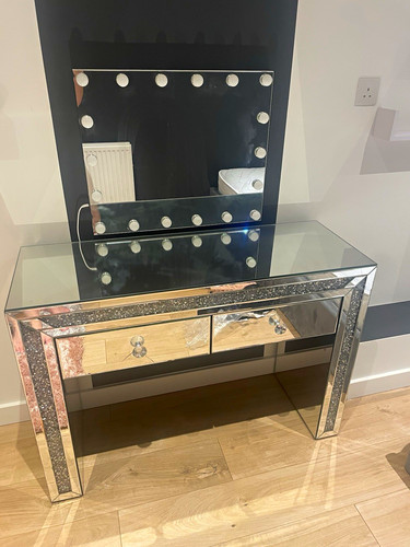 Silver mirrored glass dressing - silver,