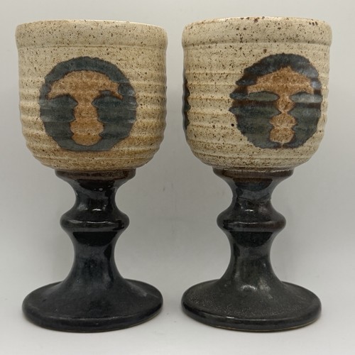 Laugharne pottery goblets - laugharne, pair