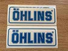 Ohlins Fork Shock Stickers Motorbike Motorcycle Vinyl Laminated x2 Decals  130mm