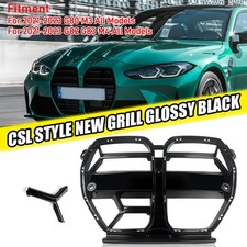 FOR BMW G80 M3 G82 G83 M4  CSL STYLE GLOSS BLACK FRONT NOSE GRILL GRILLE 2021-24