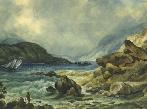 Antique watercolour painting - antique,