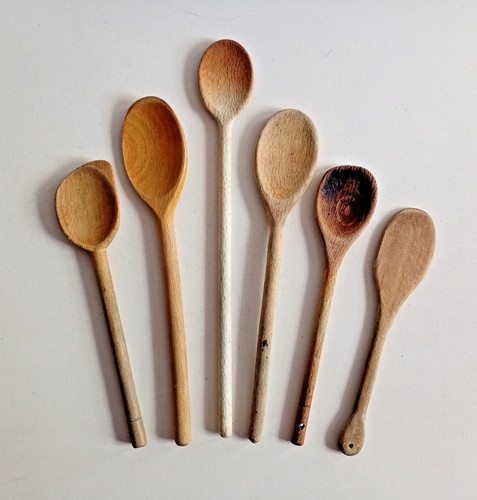 Vintage wooden baking spoons - 6,
