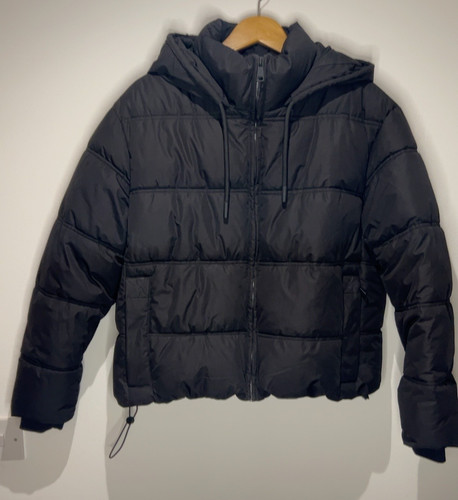 Zara black puffer jacket - black,